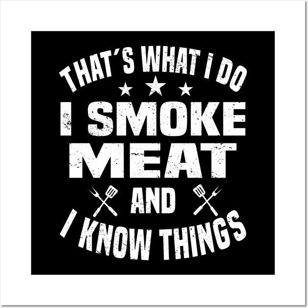 Smoked Meat Smoking BBQ Griill Gift Wall Art by Jackys Design Room